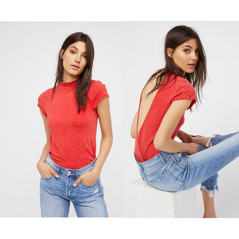 Free People We The Free Honey Honey Tee in Red
